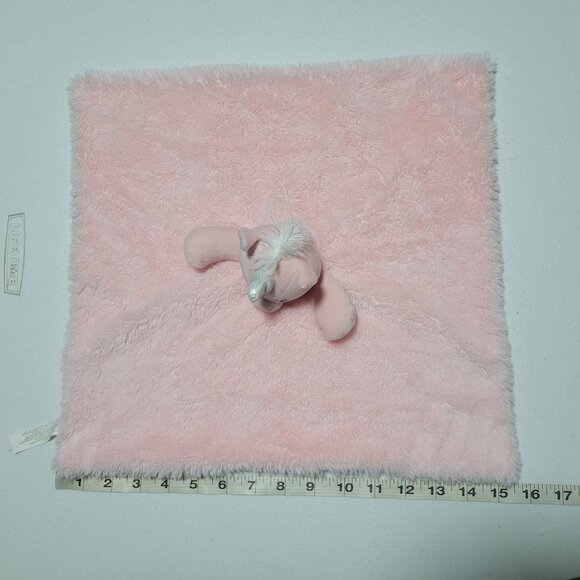 Trend Lab Shimmer Unicorn Lovey Security Blanket Pink White Baby Soother Toy - Picture 5 of 5
